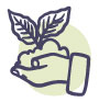 Les Jeunes pousses - pictogramme main avec plante