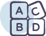 Les Jeunes pousses - pictogramme cubes ABCD